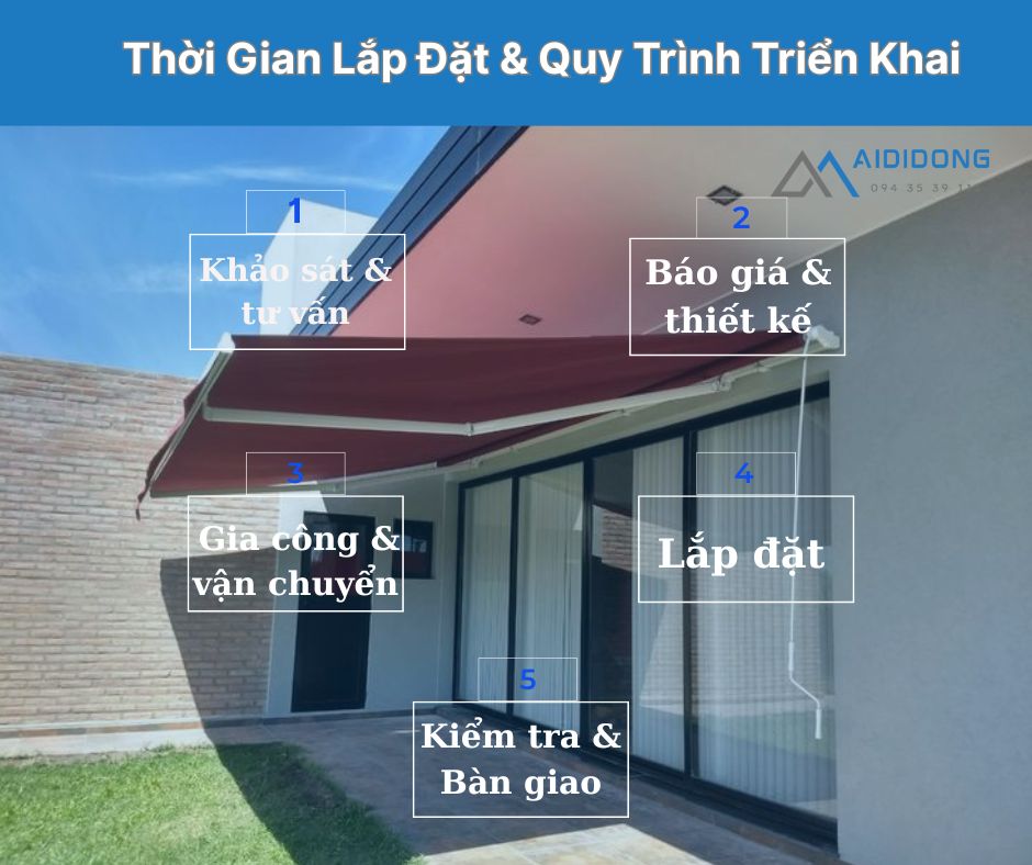 Mái hiên kéo tay ngoài trời