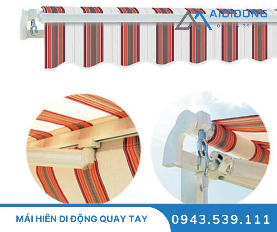 Mái hiên di động quay tay giá rẻ