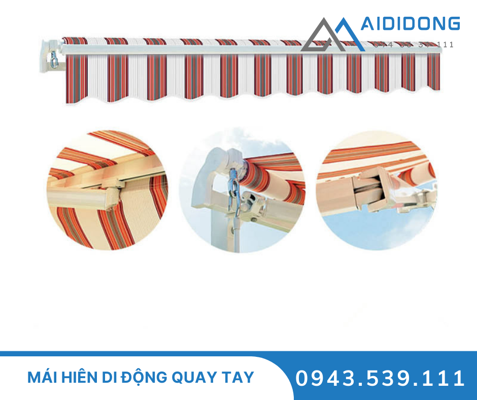Mái hiên di động quay tay giá rẻ