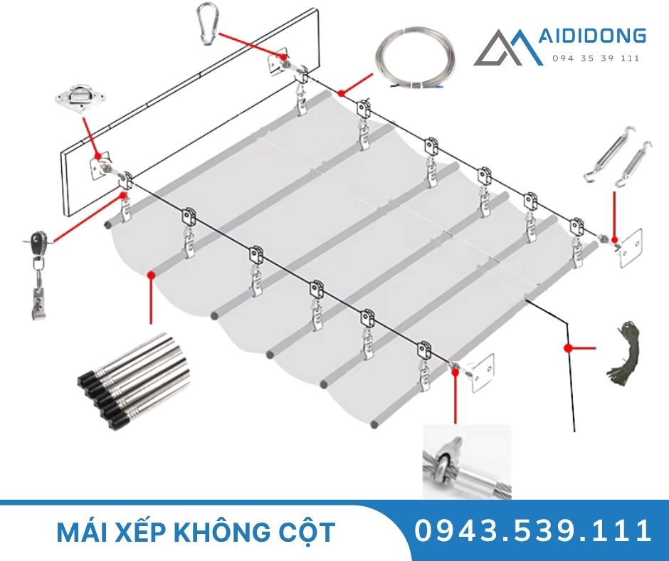 Mái xếp không cột