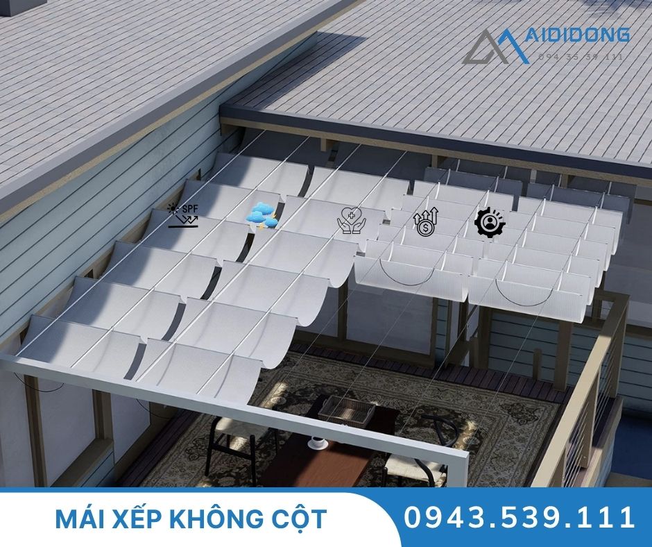 Mái xếp không cột