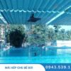 Mái xếp che bể bơi