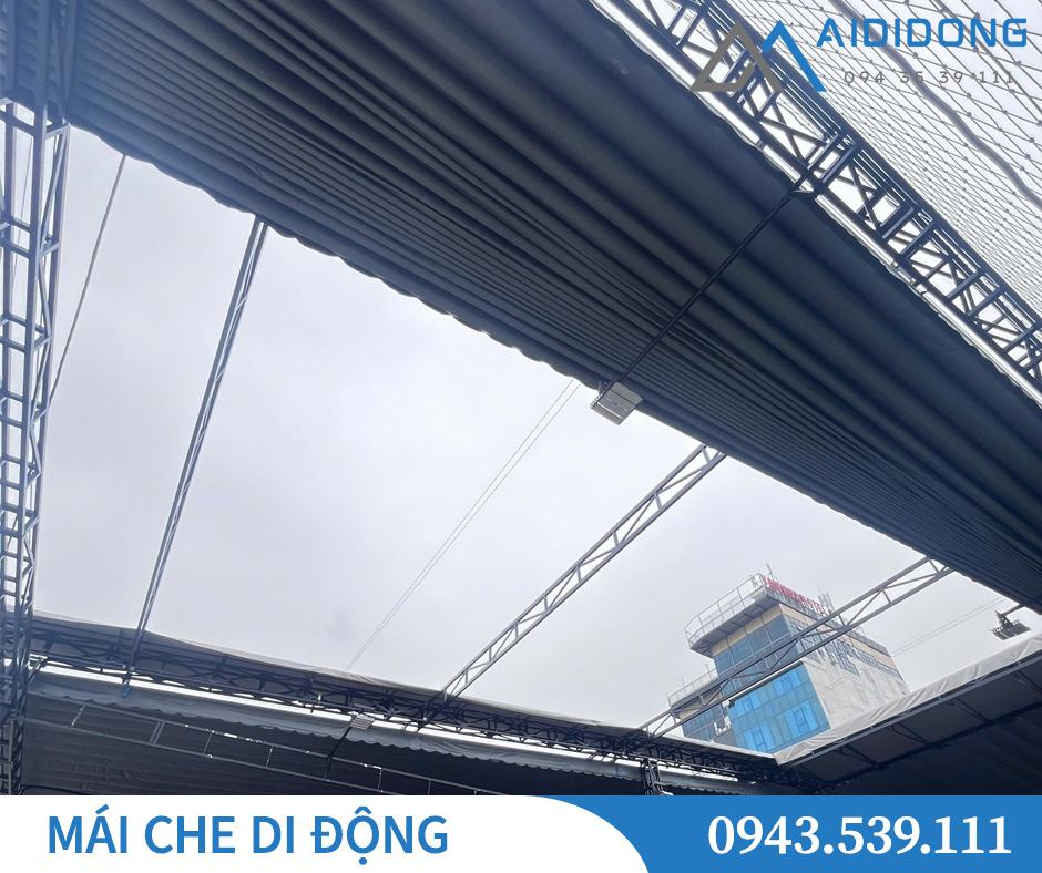 Thi công mái che di động đẹp và chắc chắn